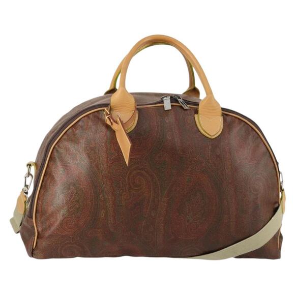 ETRO Handbags - ETRO Paisley Boston Bag PVC 2way Bordeaux Gold Auth am10241